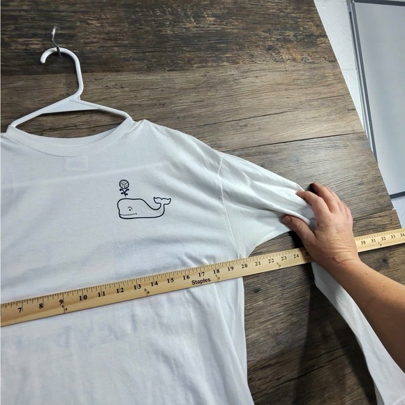 Delta White Long Sleeve Whale Volleyball USA Flag Tee - Picture 3 of 5